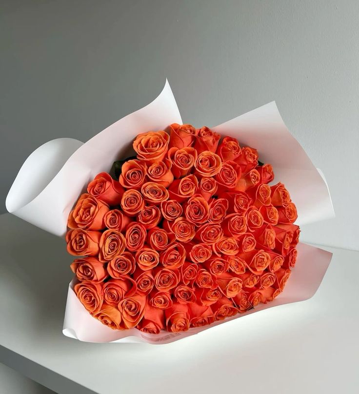 100 Orange Rose Bouquet