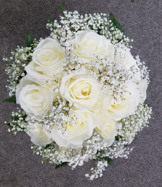 20 White long stem Rose Bouquet
